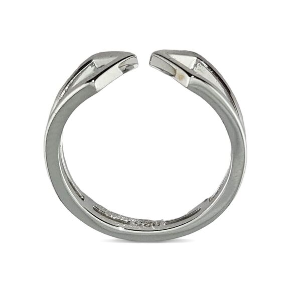Sterling Silver Unique End to End Ring - Picture 3 of 3